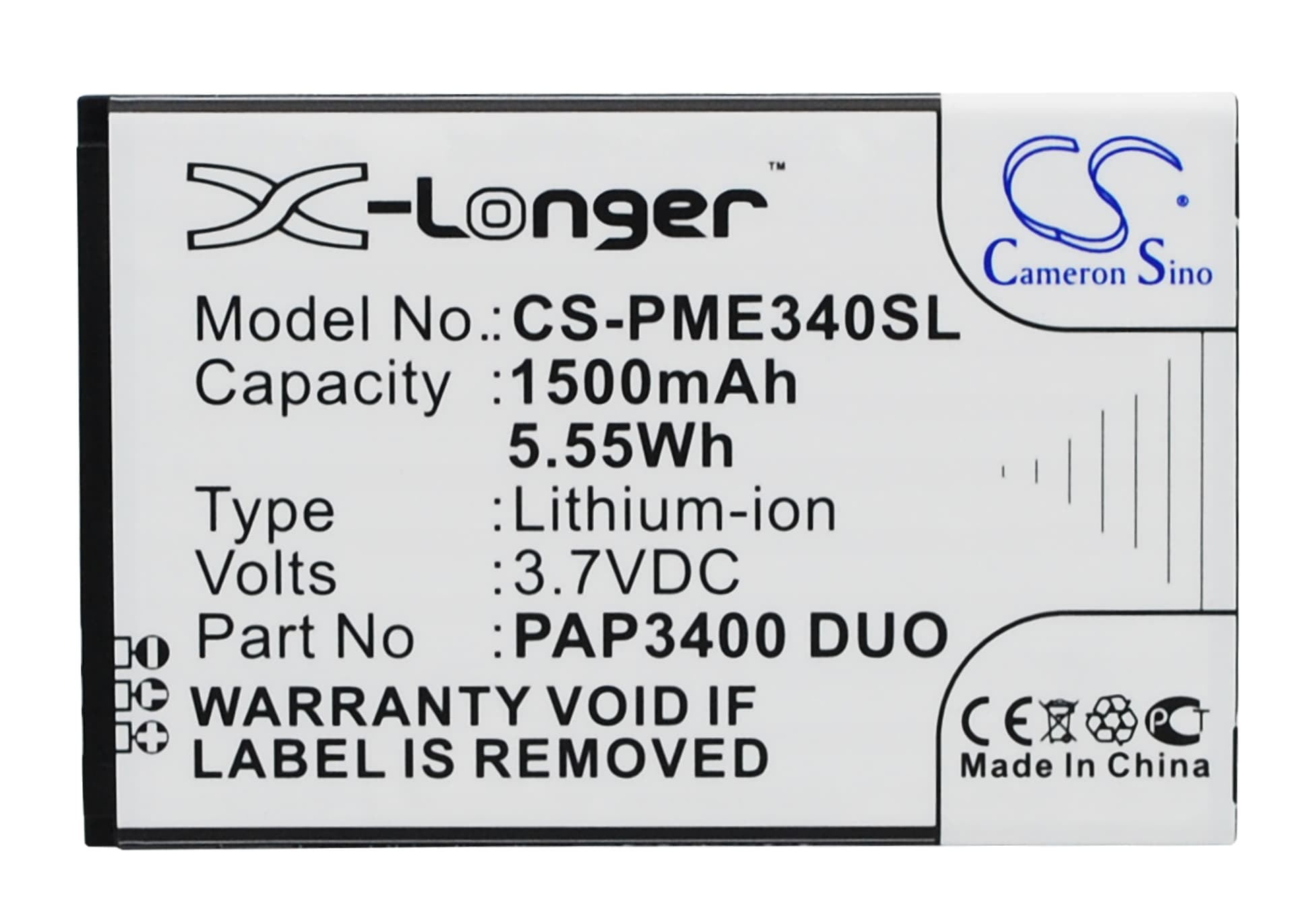 Replacement Battery for Prestigio MultiPhone 3400 Duo