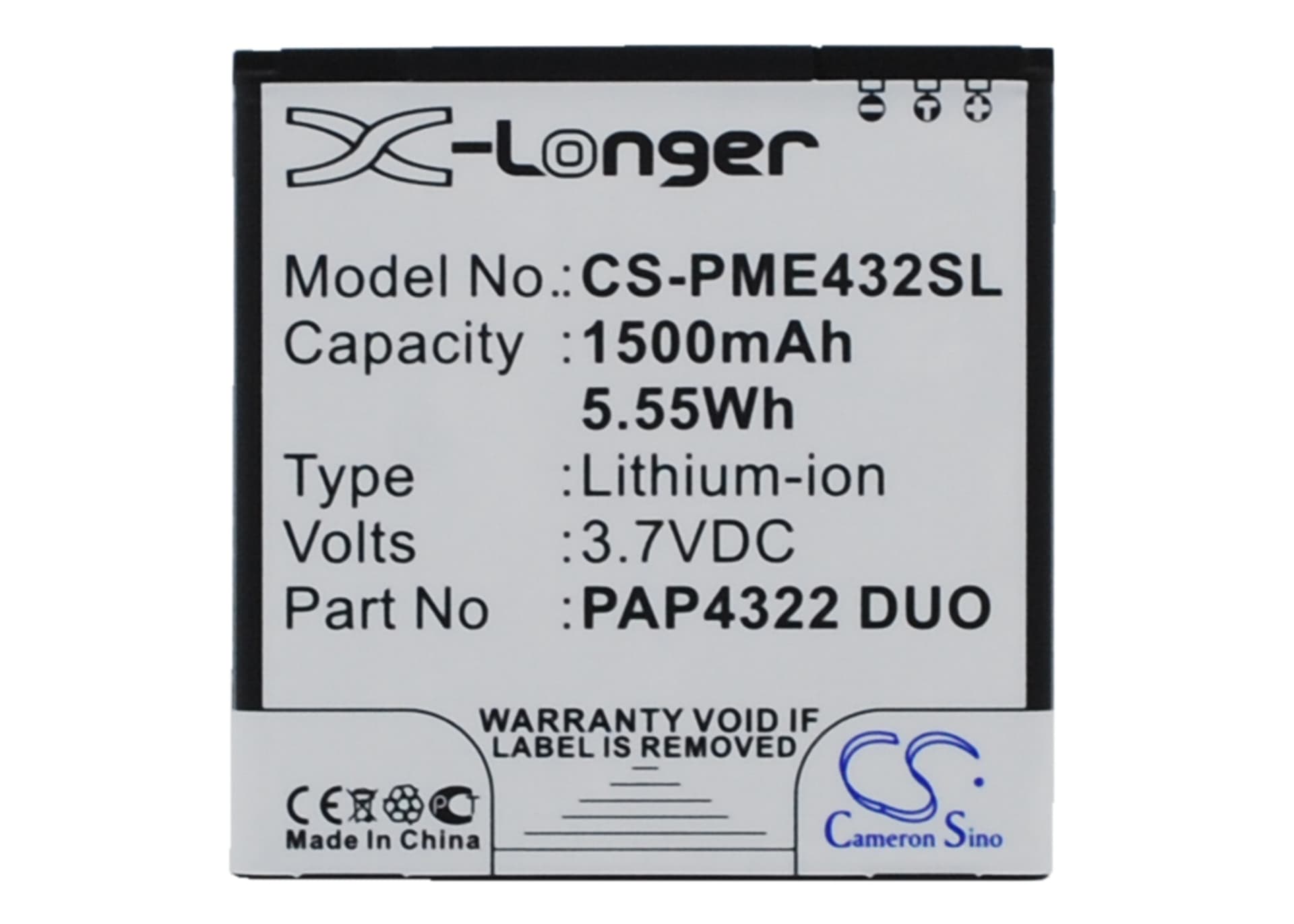 Replacement Battery for Prestigio MultiPhone 4322 Duo