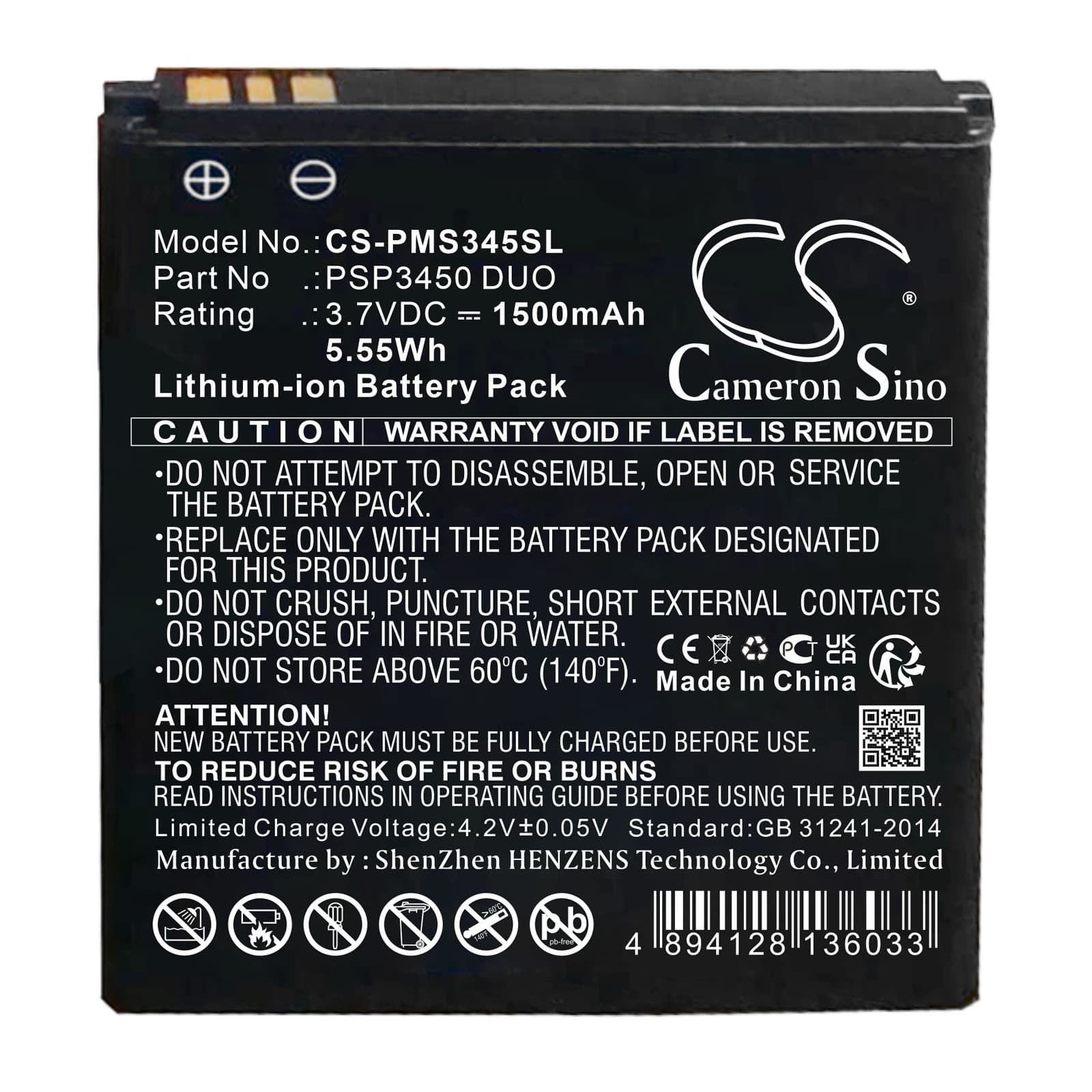 Replacement Battery for Prestigio PSP3450 DUO