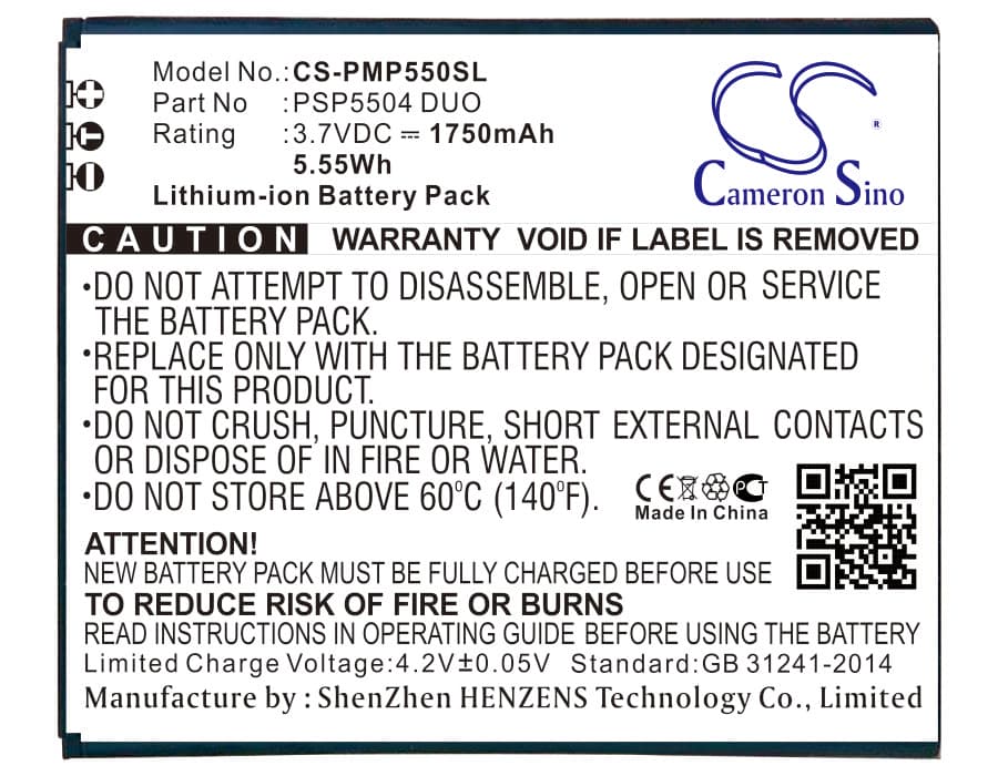 Replacement Battery for Prestigio MultiPhone 5505 DUO
