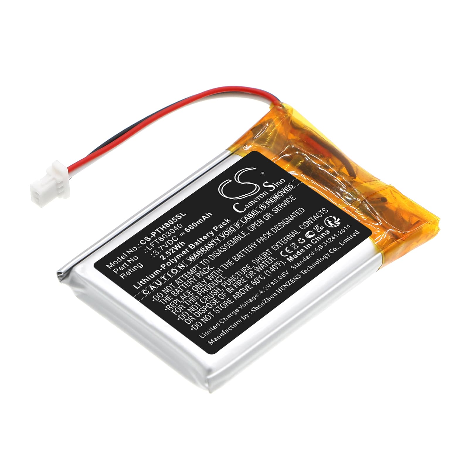 Replacement Battery for Philips TAPH805 - CS-PTH805SL-1.jpg
