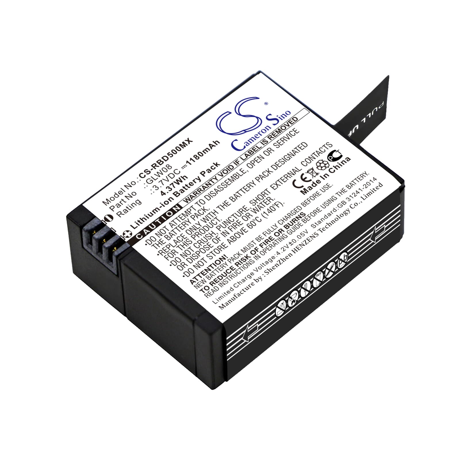 Replacement Battery for Rollei Actioncam 500