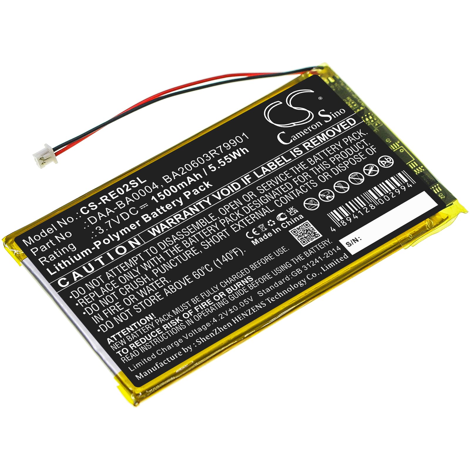 Replacement Battery for Creative Labs Nomad Jukebox ZenTouch - CS-RE02SL-1.jpg