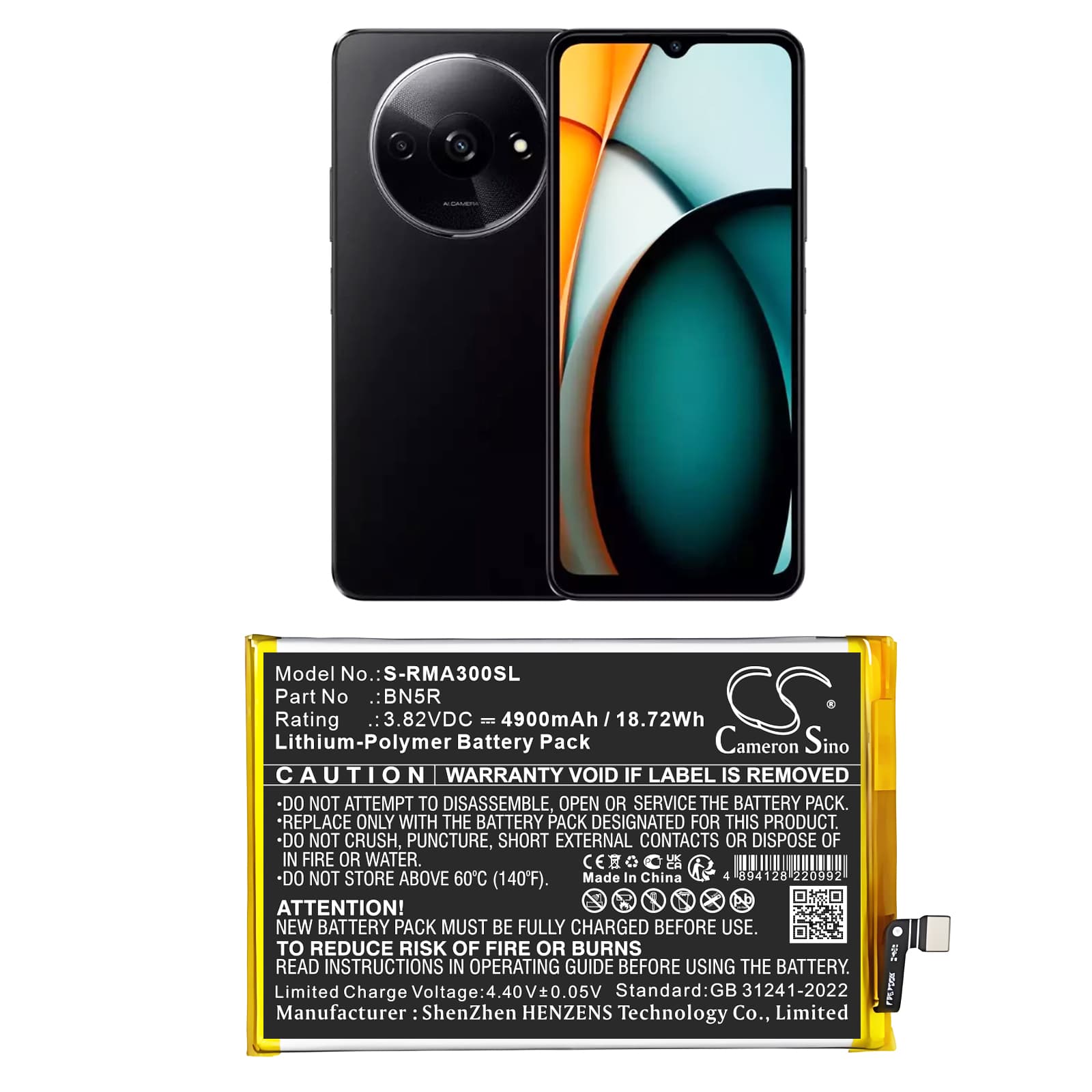 Replacement Battery for Redmi 23129RN51H - CS-RMA300SL-1.jpg