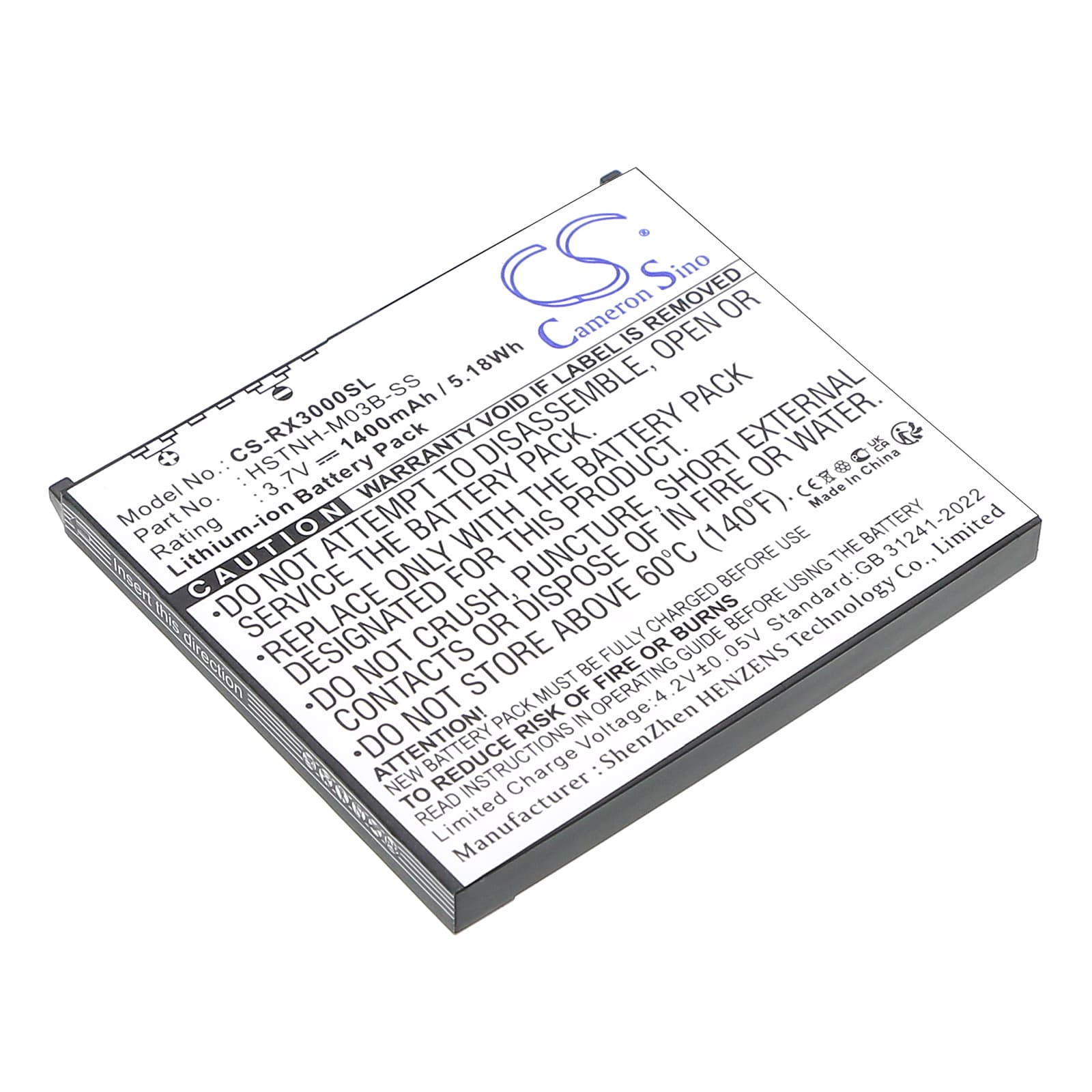 Replacement Battery for HP iPAQ hx2000 - CS-RX3000SL-1.jpg