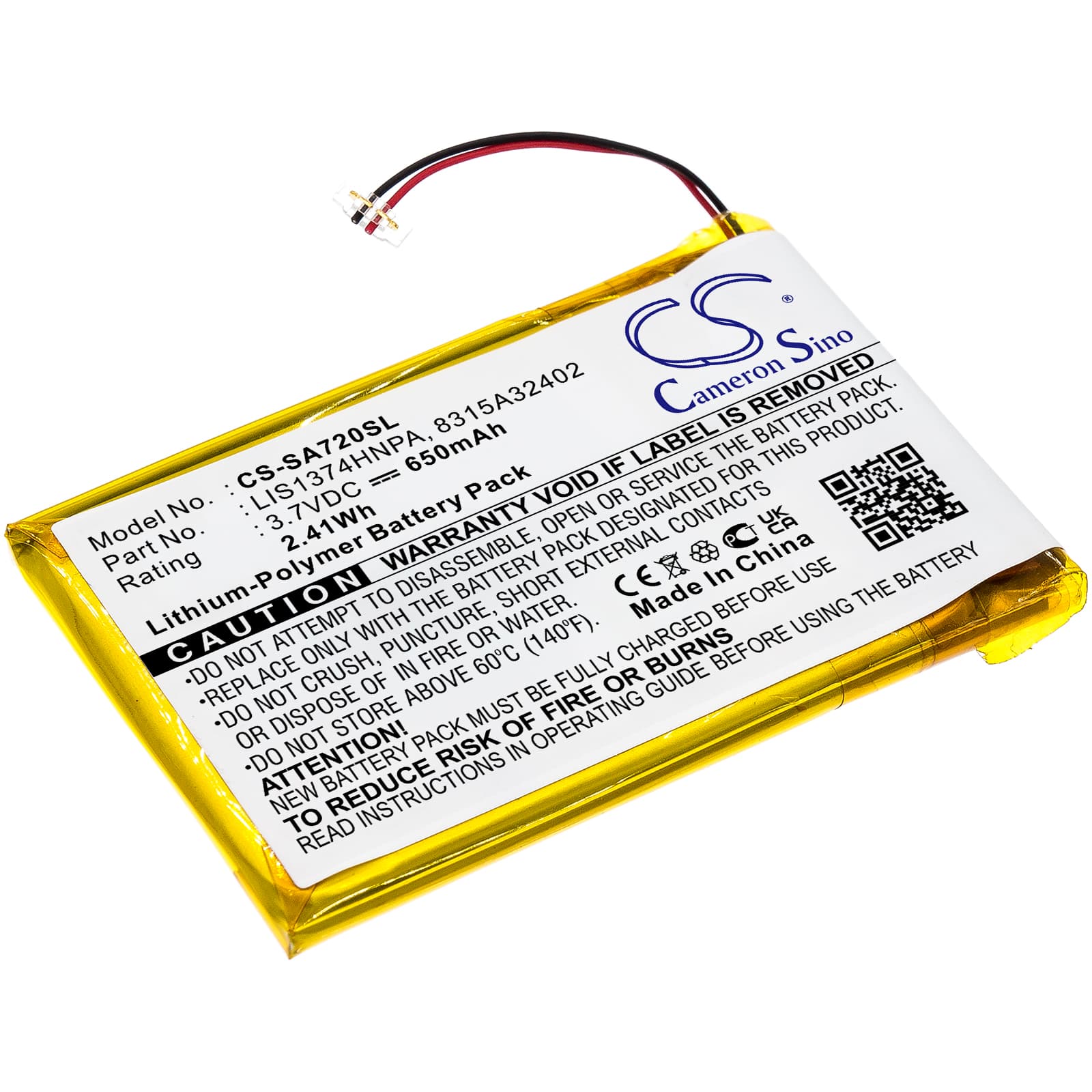 Replacement Battery for Sony NWZ-A720 - CS-SA720SL-1.jpg