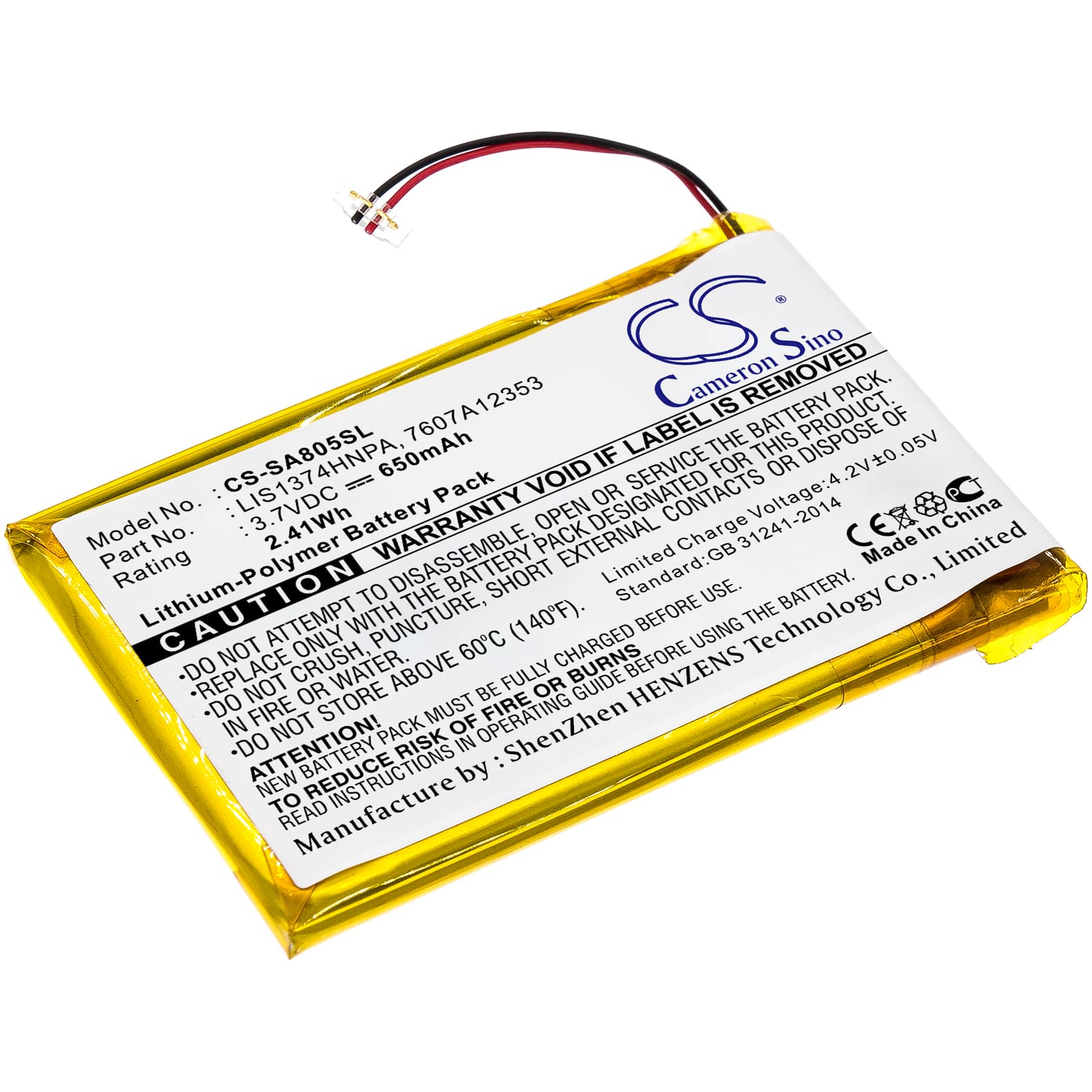 Replacement Battery for Sony NWZ-A801 - CS-SA805SL-1.jpg