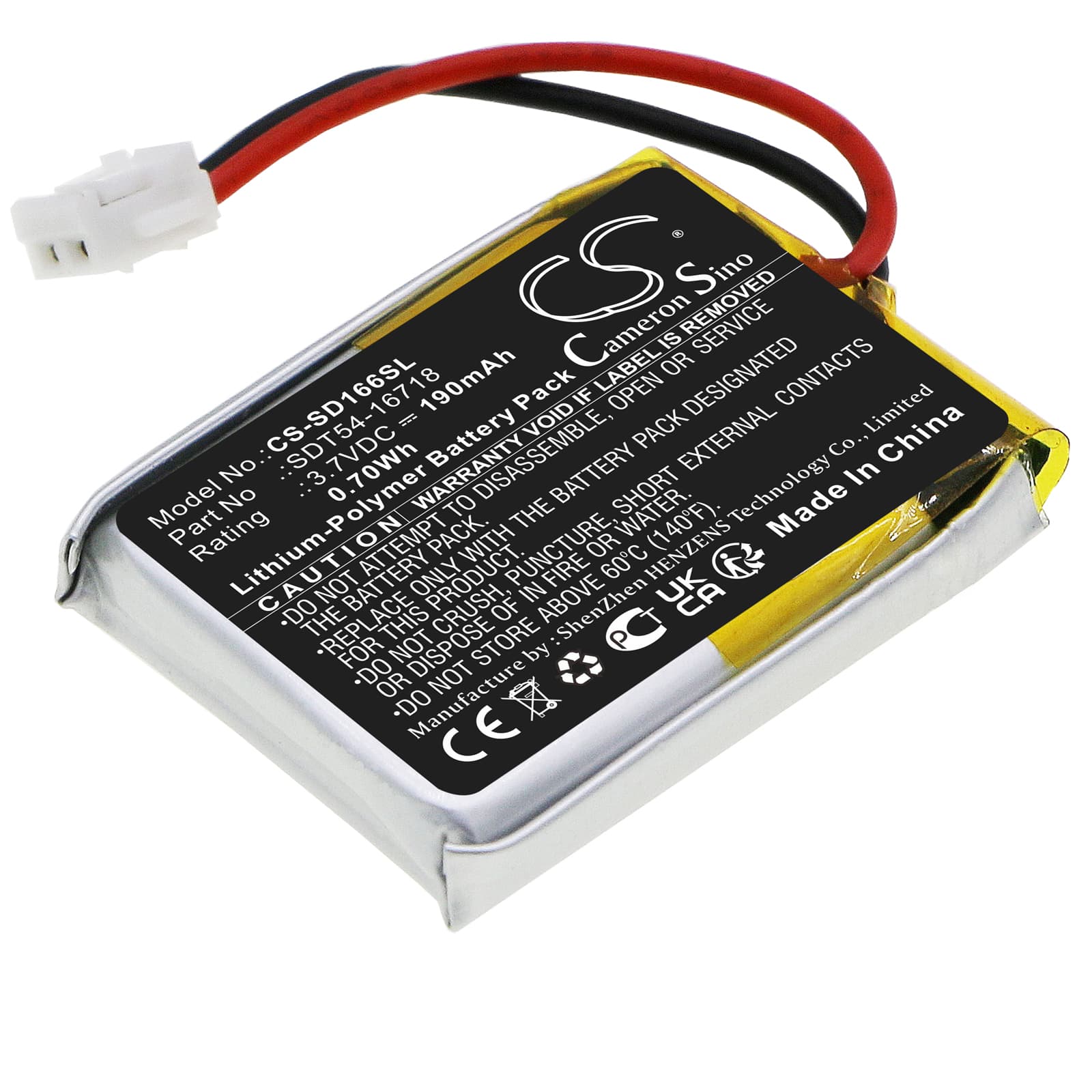 Replacement Battery for SportDog YardTrainer YT-100 Collar - CS-SD166SL-1.jpg