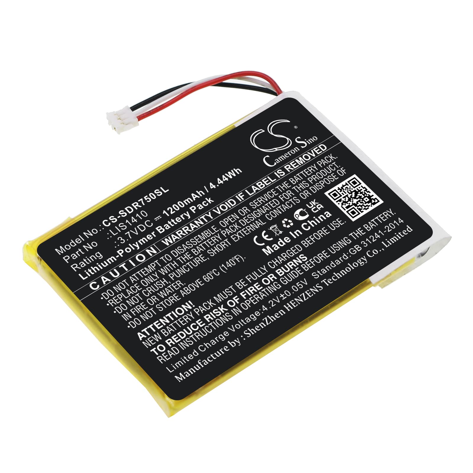 Replacement Battery for Sony MDR-DS7500 - CS-SDR750SL-1.jpg