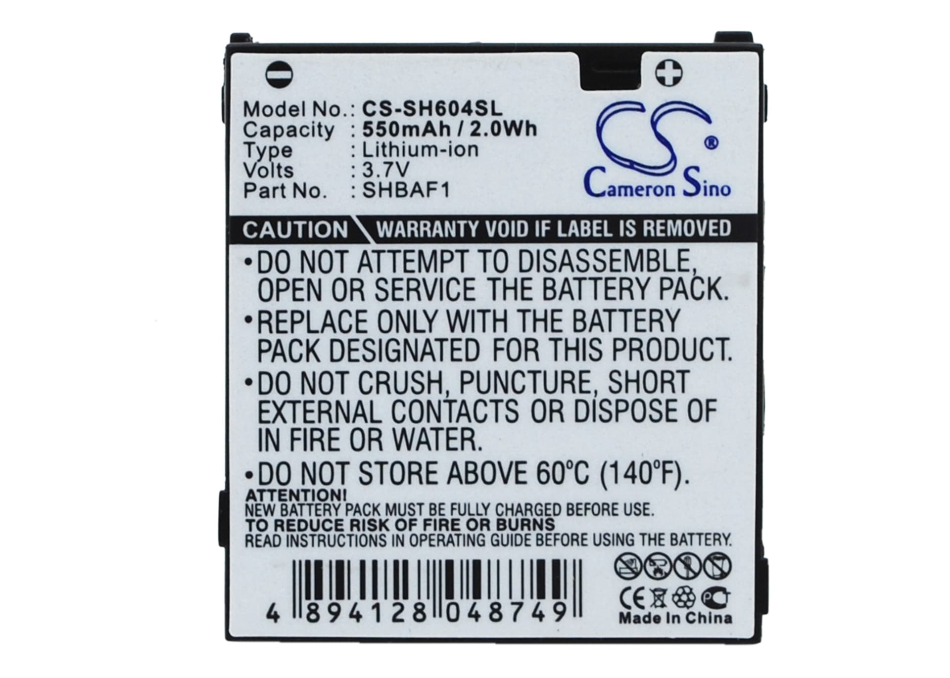 Replacement Battery for Sharp V604SH - CS-SH604SL-1.jpg