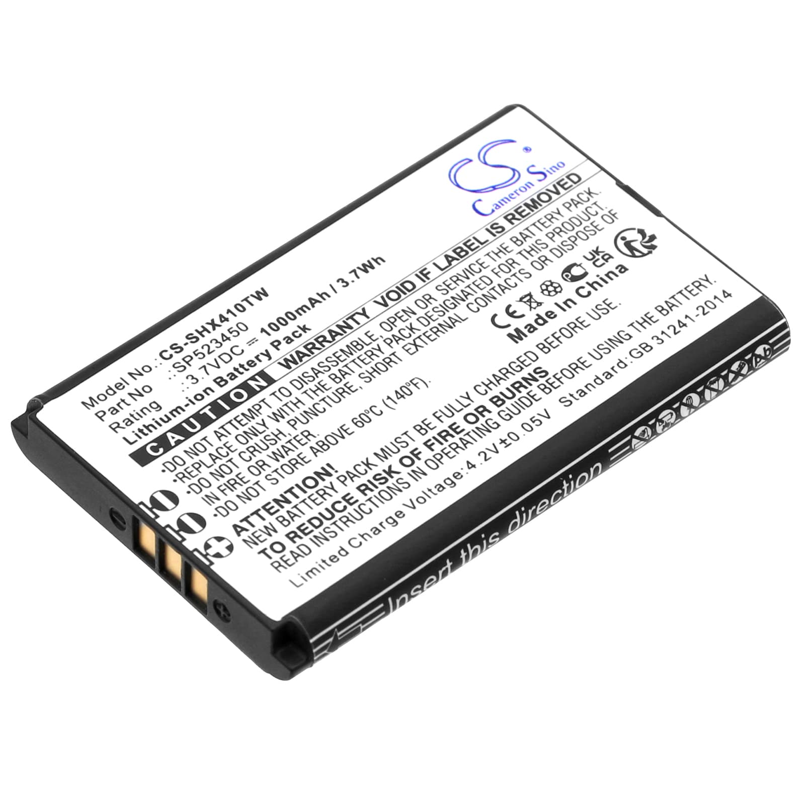 Replacement Battery for SenHaix 1410 - CS-SHX410TW-1.jpg