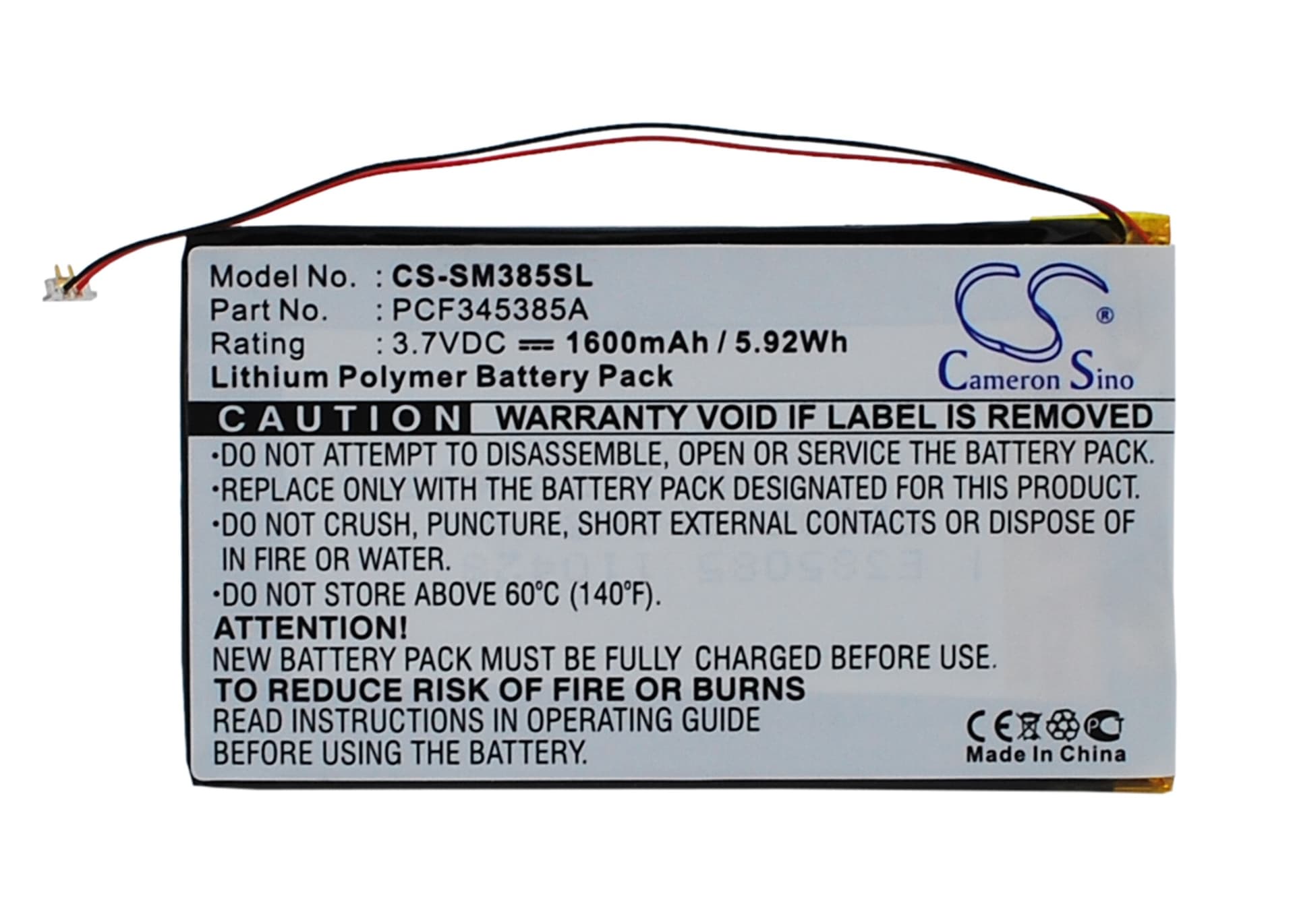 Replacement Battery for Samsung Napster MP3 player - CS-SM385SL-1.jpg