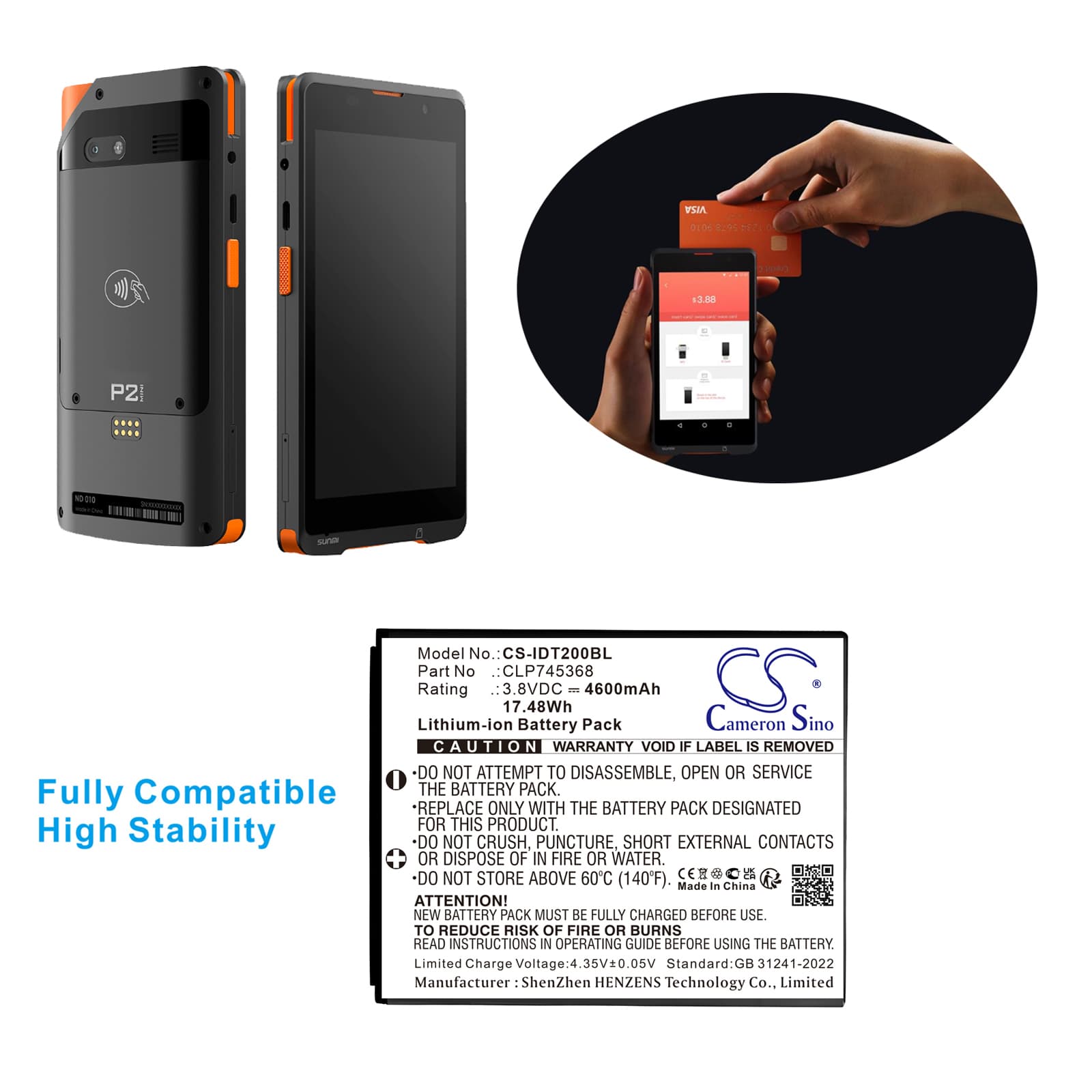 Replacement Battery for Sunmi P2 Mini - CS-SMP220BL-1.jpg