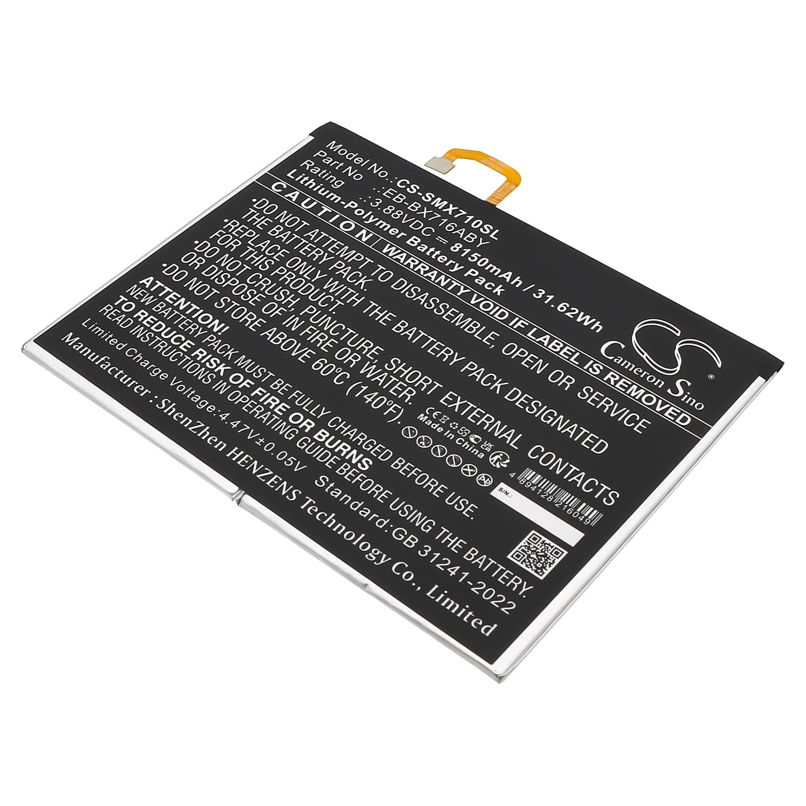 Replacement Battery for Samsung Galaxy Tab S9 - CS-SMX710SL-1.jpg
