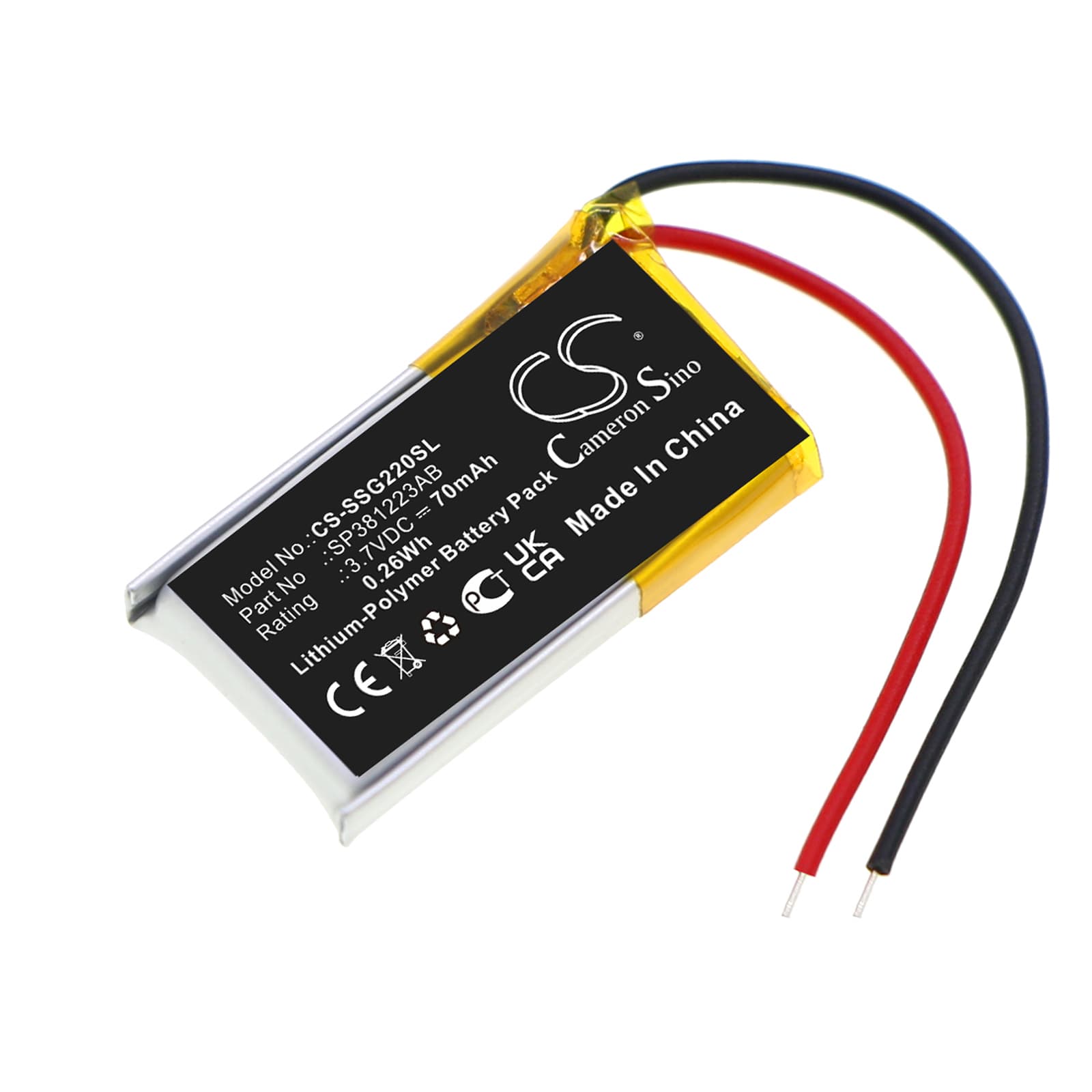 Replacement Battery for Samsung SG-2200AR 3D Glasses - CS-SSG220SL-1.jpg