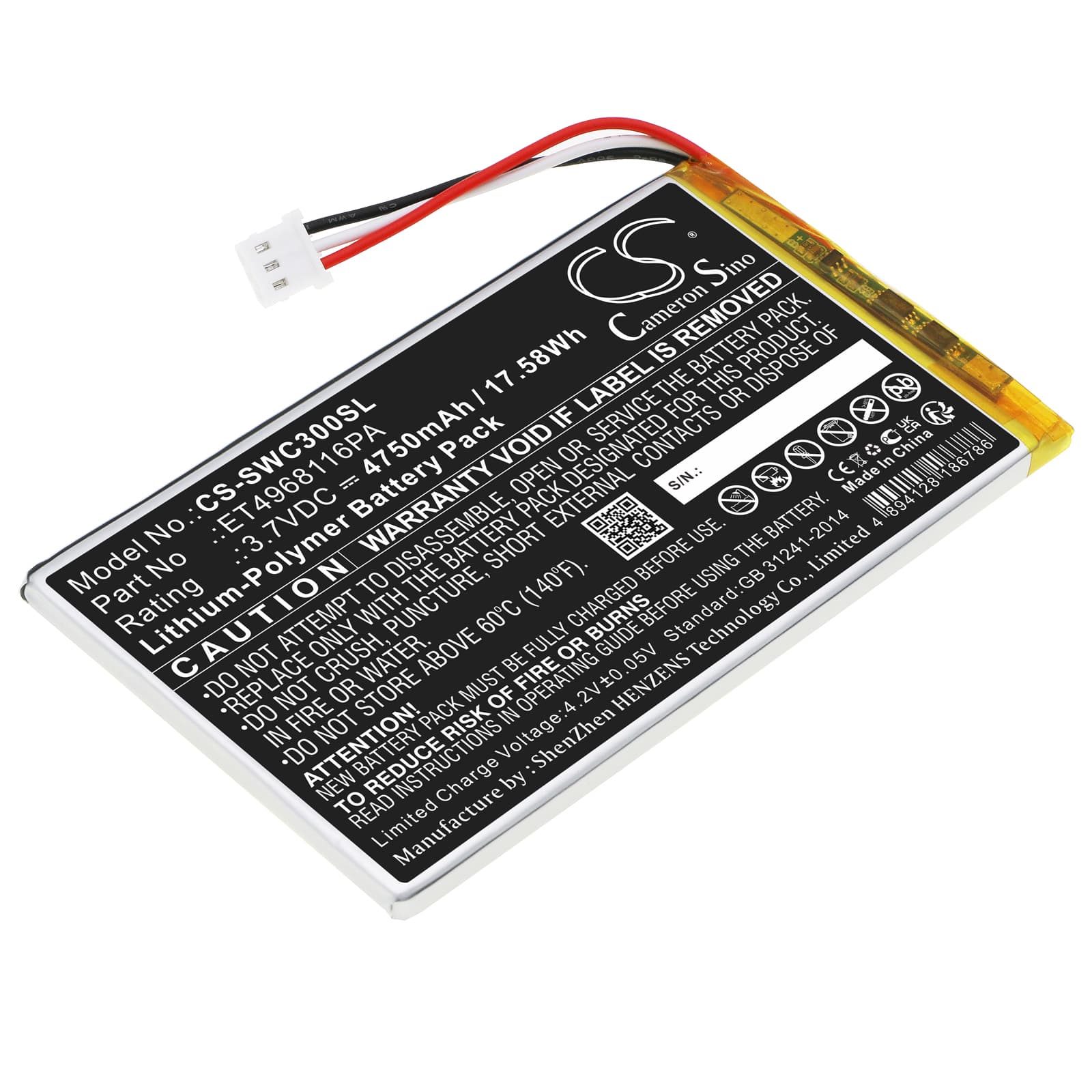 Replacement Battery for Swing Caddie SC300 - CS-SWC300SL-1.jpg
