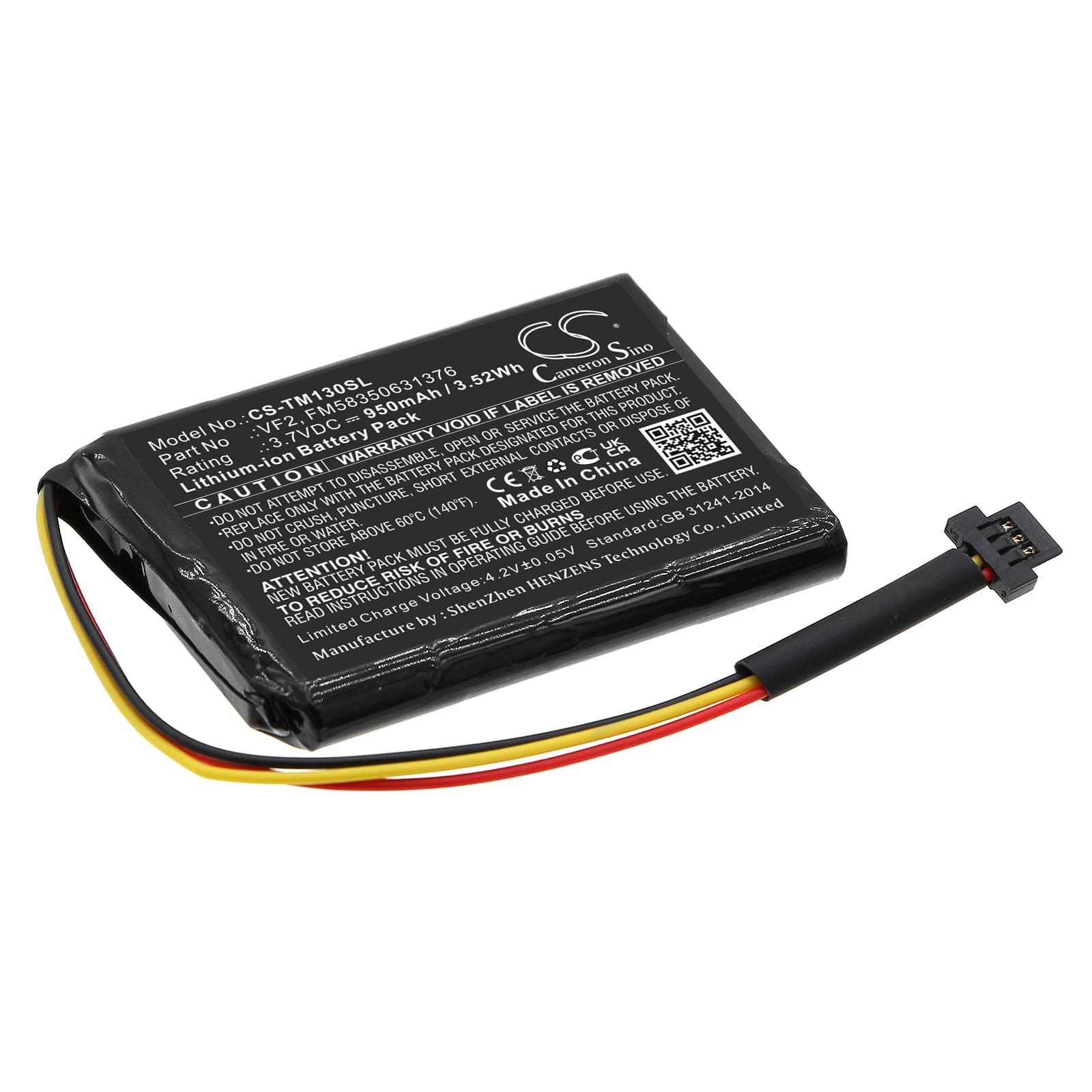 Replacement Battery for TomTom One 125 - CS-TM130SL-1.jpg