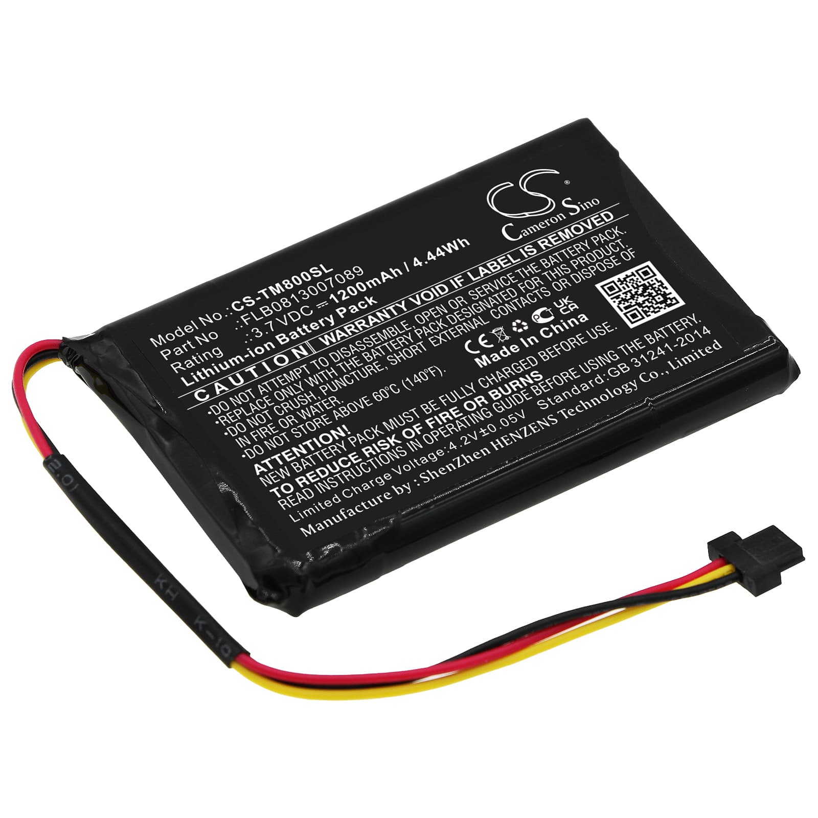 Replacement Battery for TomTom One XL Traffic - CS-TM800SL-1.jpg