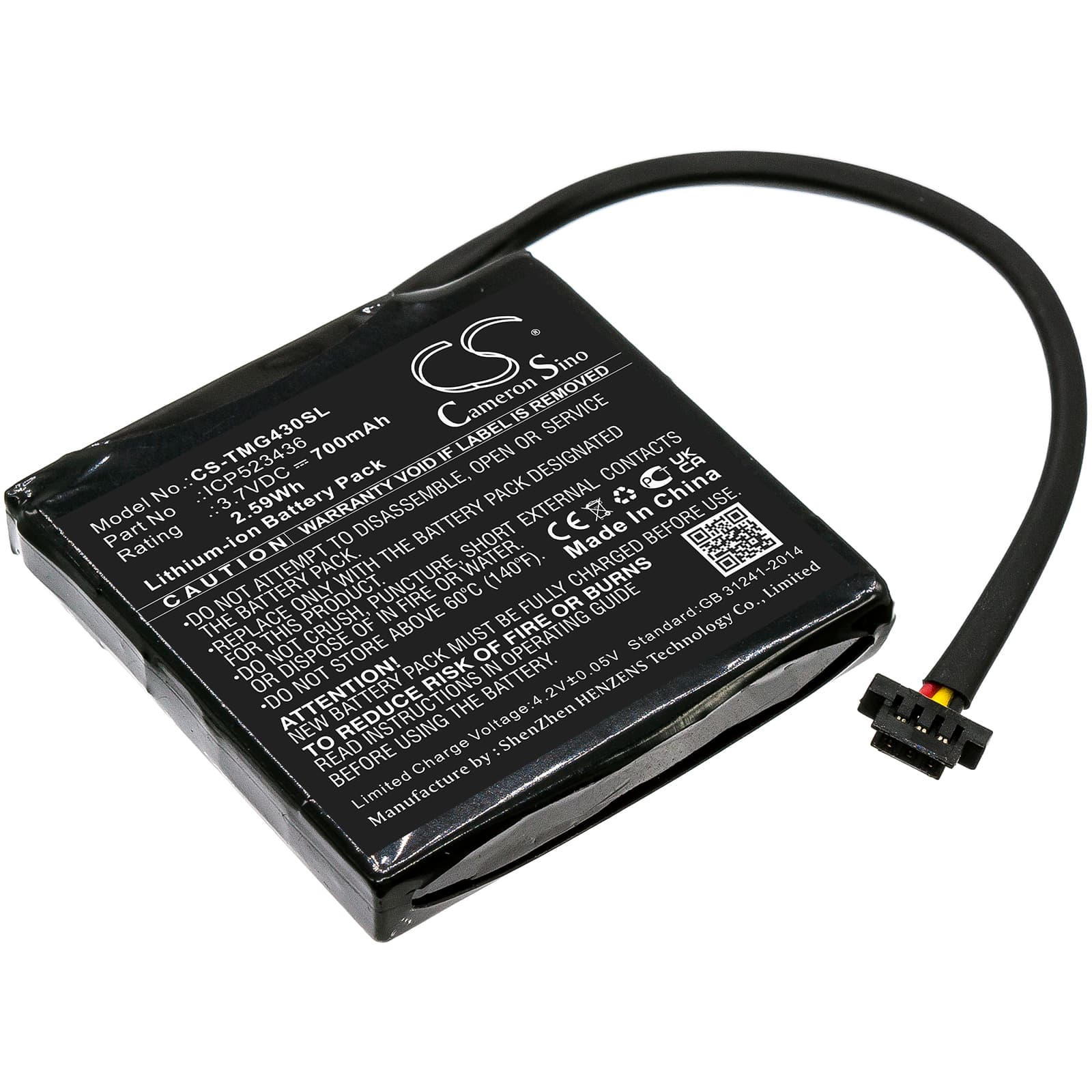 Replacement Battery for TomTom Go 400 4.3" Satnav - CS-TMG430SL-1.jpg