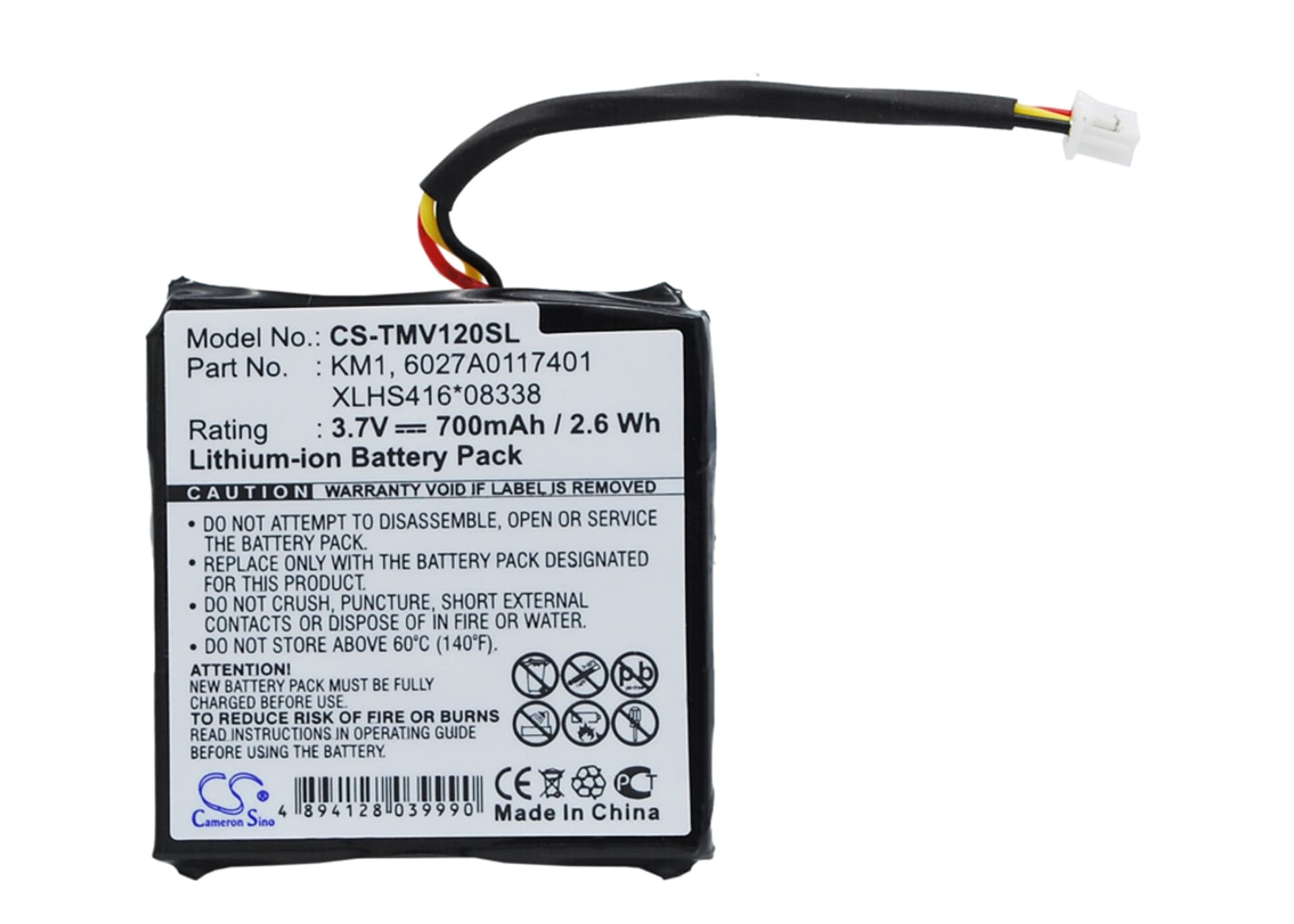 Replacement Battery for TomTom Via 120 - CS-TMV120SL-1.jpg