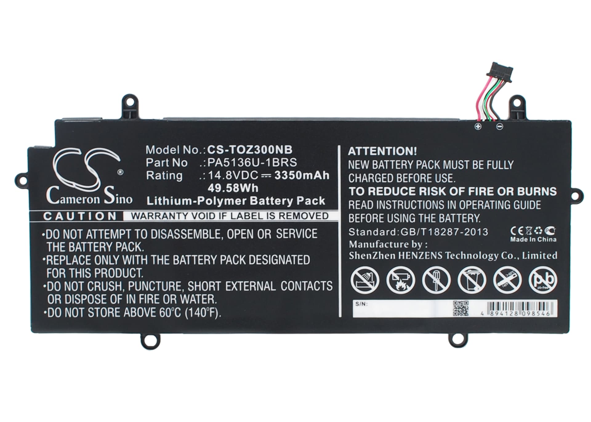 Replacement Battery for Toshiba Portege Z30 - CS-TOZ300NB-1.jpg