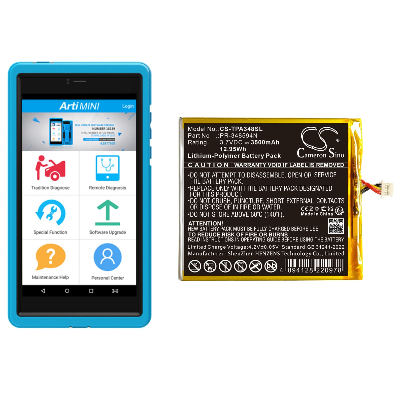 Replacement Battery for Topdon ArtiMINI Scan Tool - CS-TPA348SL-1.jpg