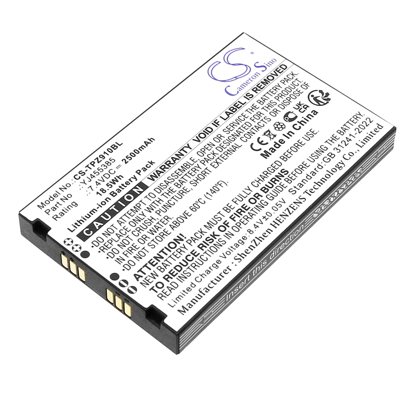 Replacement Battery for Topwise Z91 - CS-TPZ910BL-1.jpg