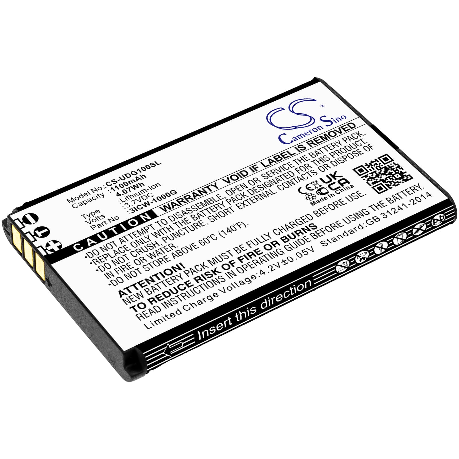 Replacement Battery for UniData ICW-1000G - CS-UDG100SL-1.jpg