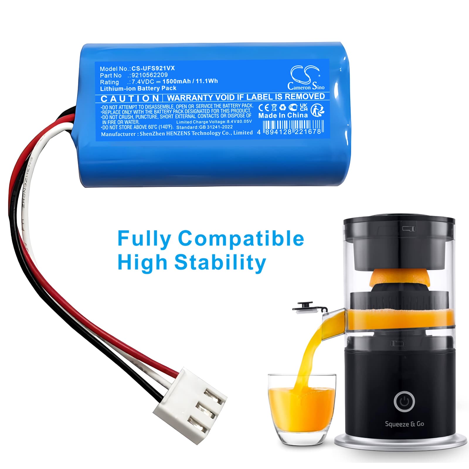 Replacement Battery for Ufesa Exprimidor USB Squeeze & Go - CS-UFS921VX-1.jpg