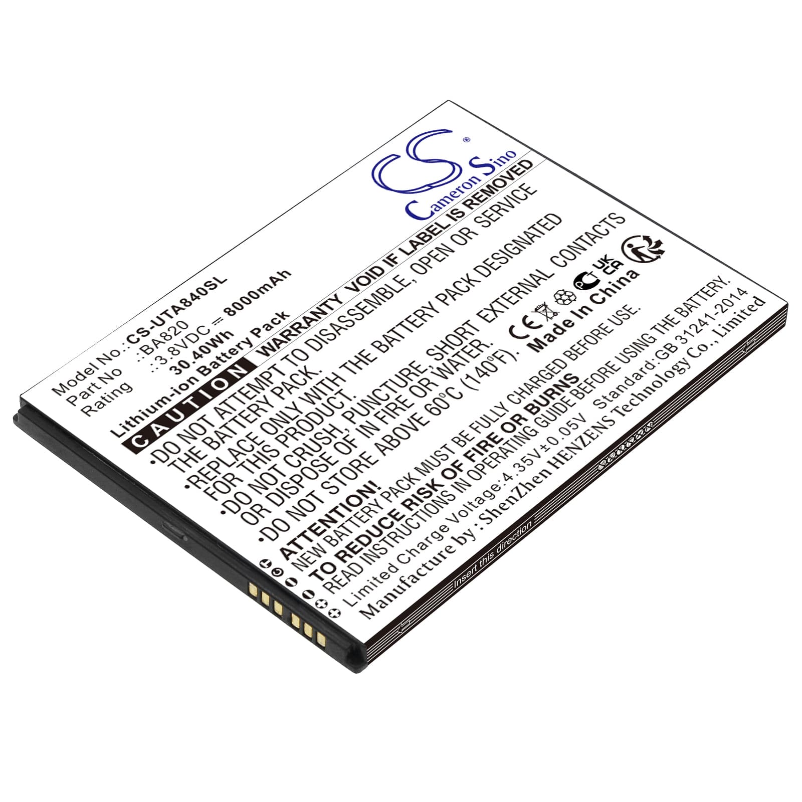 Replacement Battery for GeoMax Zenius800 Android Tablet - CS-UTA840SL-1.jpg
