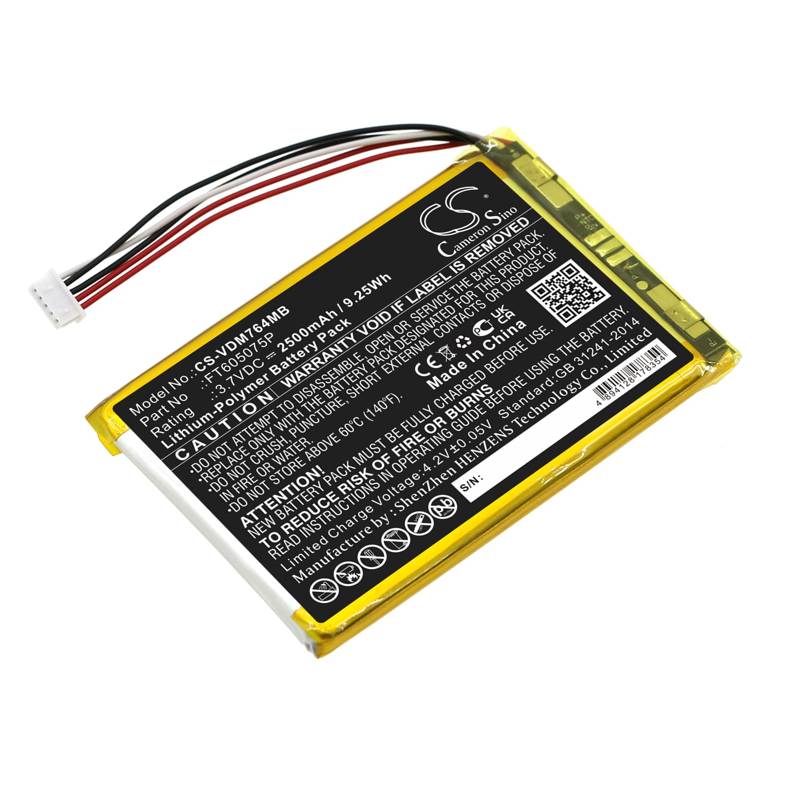Replacement Battery for V Tech Wifi Remote Access 2 Camera Baby Monitor - CS-VDM764MB-1.jpg