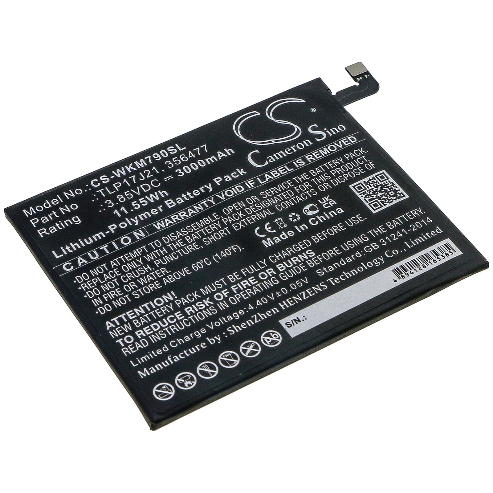 Replacement Battery for Wiko View XL - CS-WKM790SL-1.jpg