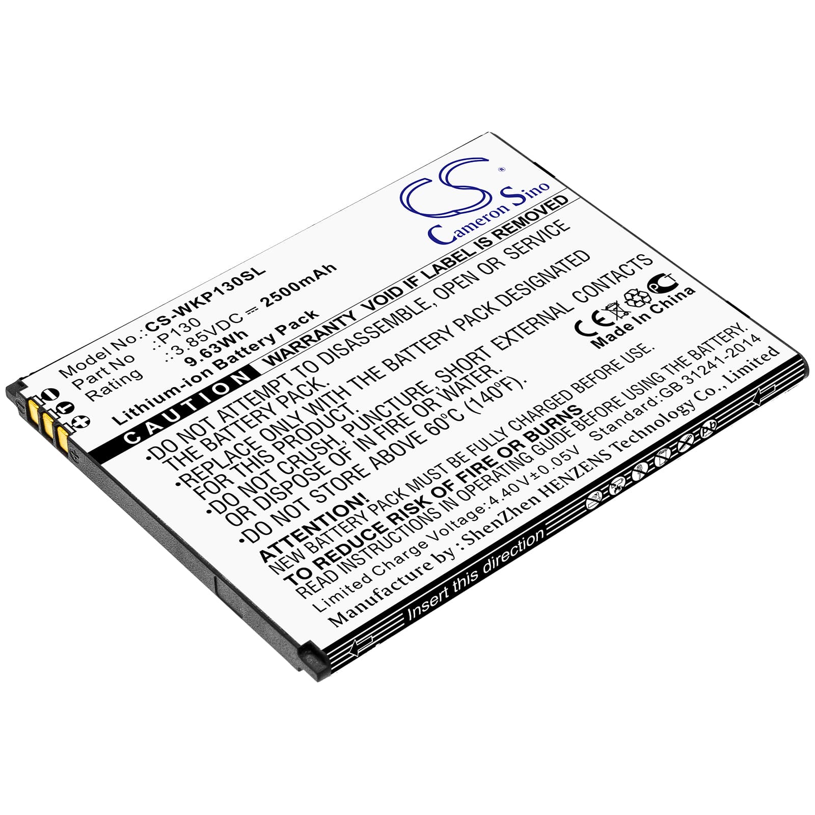 Replacement Battery for Wiko P130 - CS-WKP130SL-1.jpg