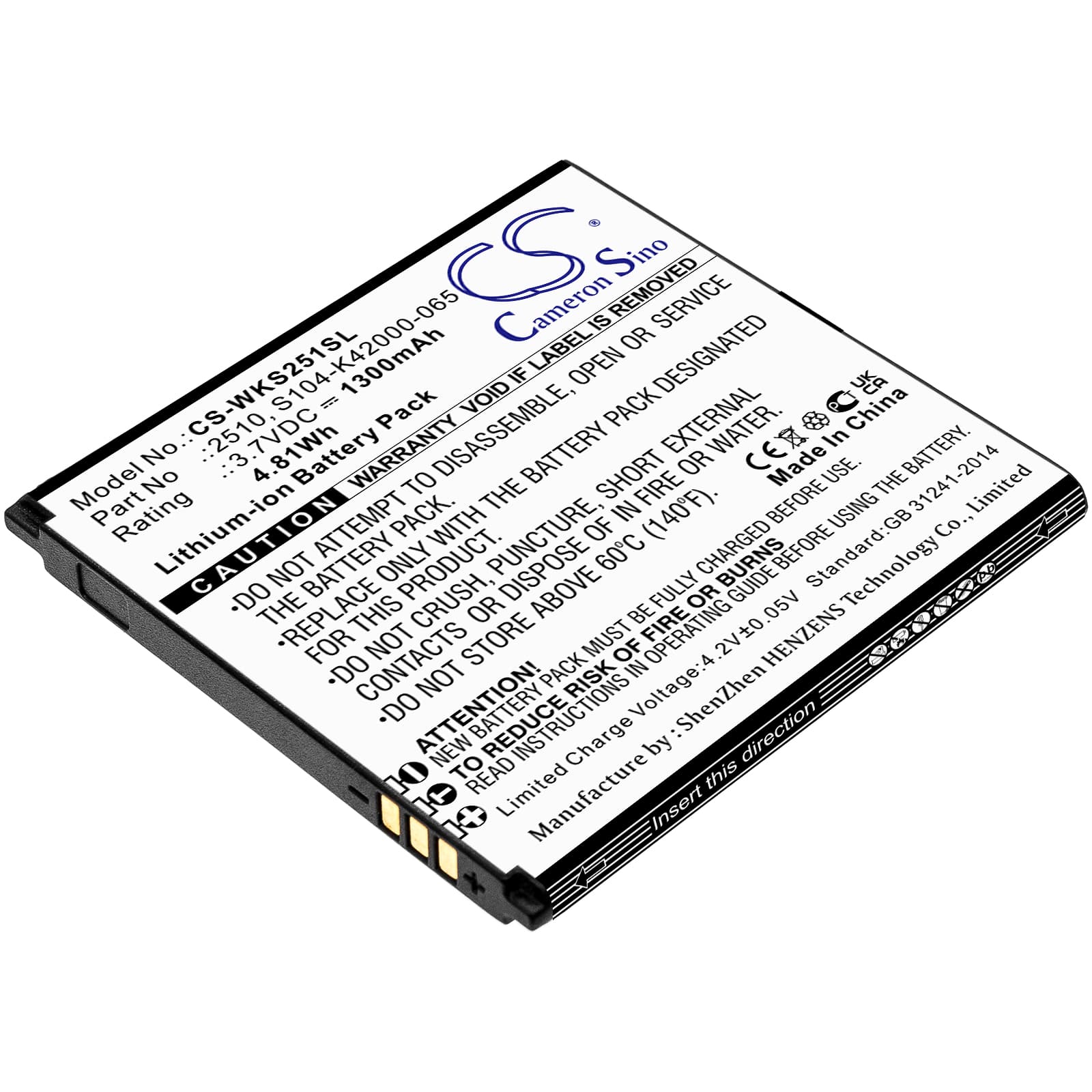 Replacement Battery for Wiko Sunny 2 - CS-WKS251SL-1.jpg