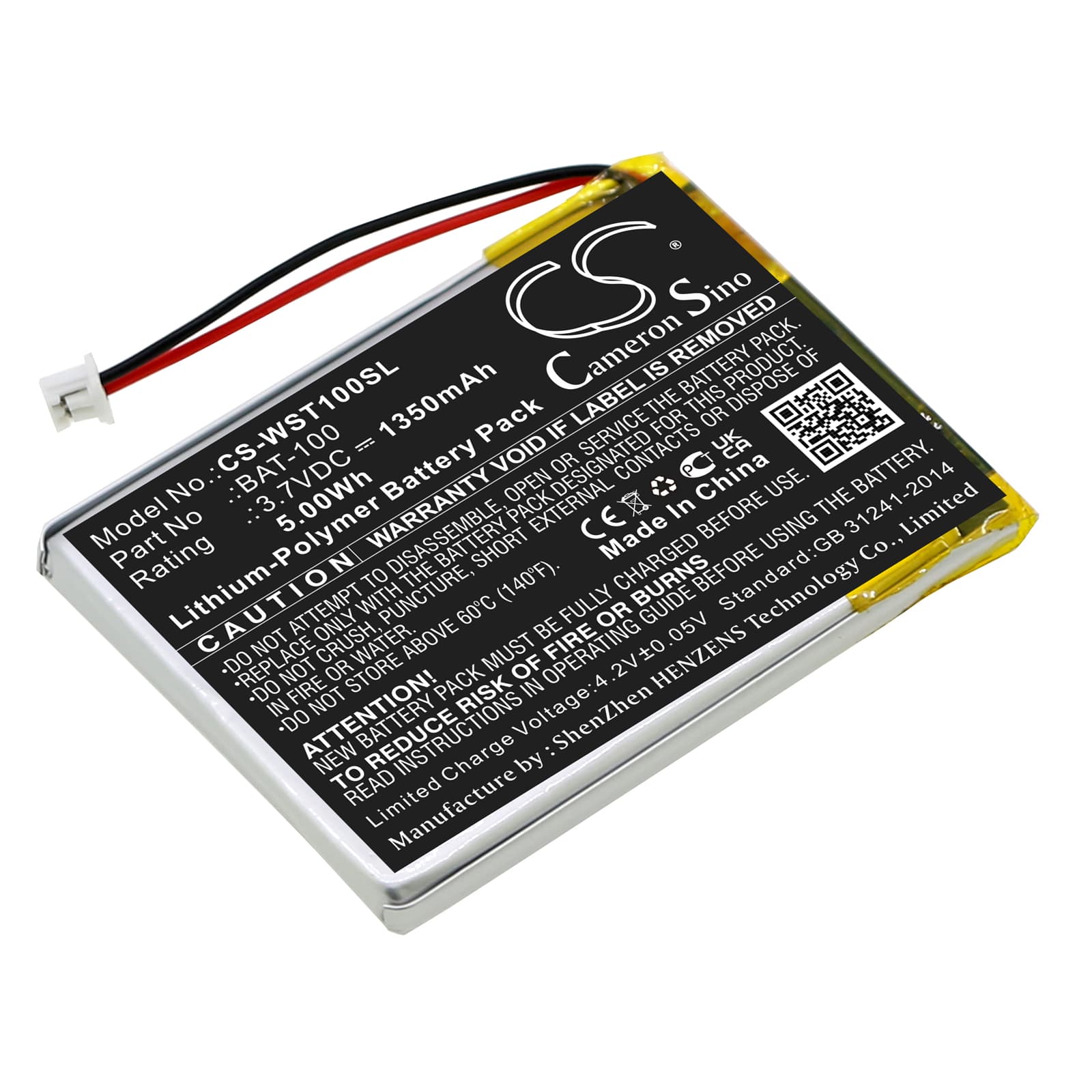 Replacement Battery for Williams Sound DLT100 - CS-WST100SL-1.jpg