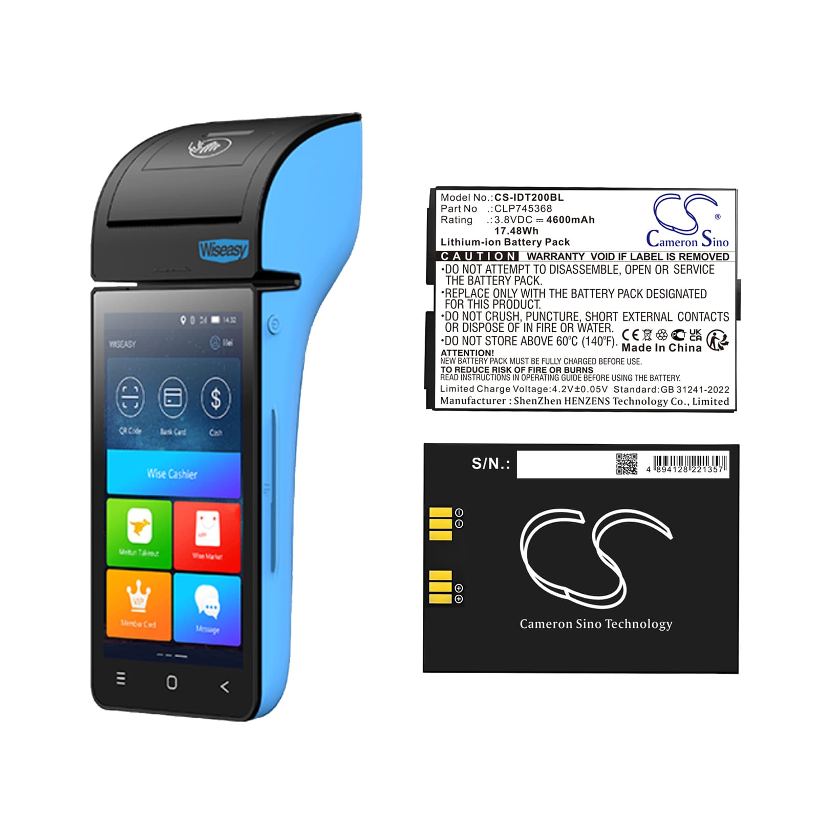Replacement Battery for Wiseasy P3 - CS-WYP300BL-1.jpg