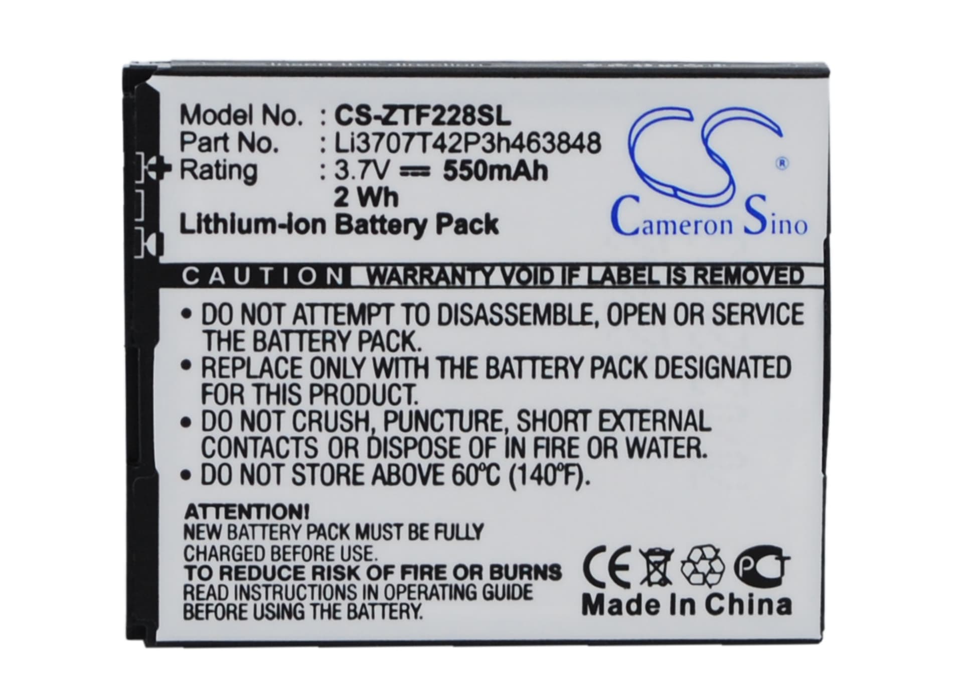 Replacement Battery for Vodafone 228 - CS-ZTF228SL-1.jpg