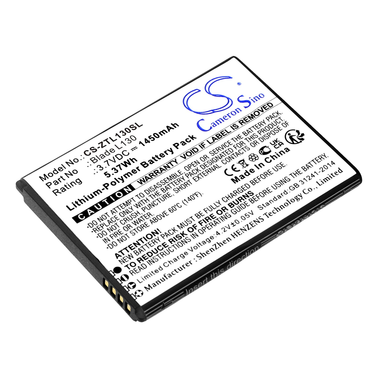 Replacement Battery for ZTE Blade L130 - CS-ZTL130SL-1.jpg